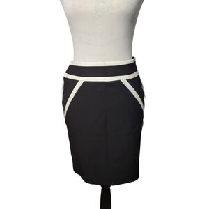 Worthington petite pencil skirt women's size 2p black with white trim